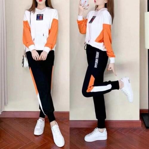 2021 Plus Size Womens Sports Suit Womens Loose Sweater Trousers Student Casual Wear Two-piece Autumn and Winter New