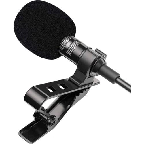 1.5m Lavalier Mini Microphone Condenser Clip-on Lapel Mic Wired USB 3.5mm Type-C Microphones For iPhone Mobile Phone Laptop PC
