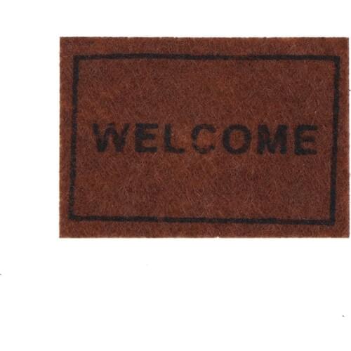 1PCS Dollhouse Miniature Welcome floor mat Carpet Rug doll house accessories 6.2X4.2CM
