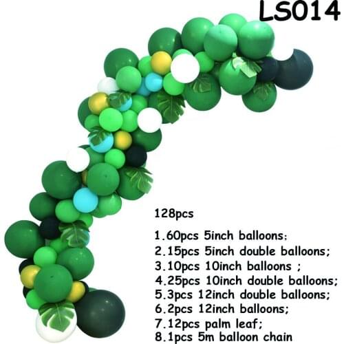 128PCS Wedding Party Decor Summer Party Supplies Palm Leaves Hawaiian Birthday Jungle Beach Theme Party Balloon Drop Shipping