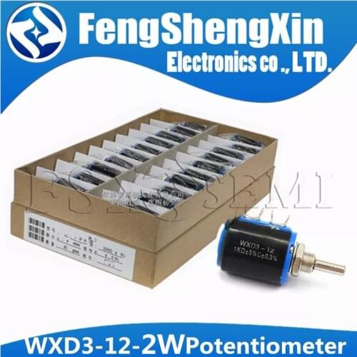 20pcs WXD3-12-1W 100 220 470 1K 2K2 3K3 4K7 10K 22K 33K 47K Ohm 100R 220R 470R 2.2K 3.3K 4.7K WXD3-12 1W Wirewound Potentiometer
