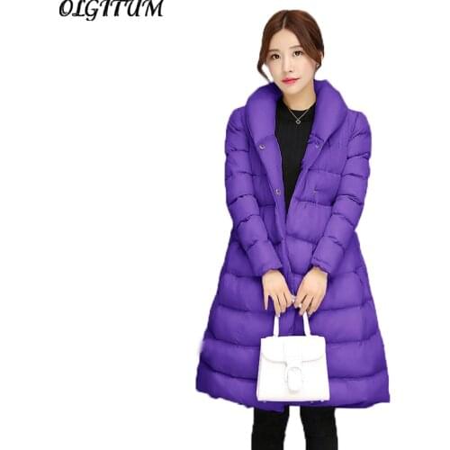2019 Winter new Women Jacket Medium-Long section Down Plus Size Cotton Parka Coat with belt thicker warm Outerwear 4colors