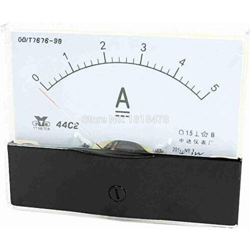 44C2 1A 2A 3A 10A 15A 2A0 0-5A DC Analog Panel Ammeter Gauge Tester DC 0 - 5A Measuring Range 44C2