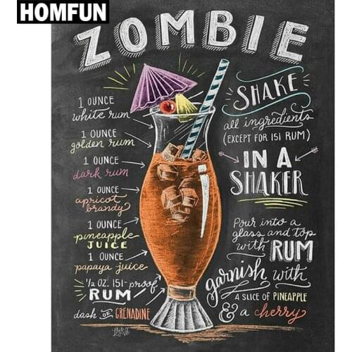 HOMFUN Full Square/Round Drill 5D DIY Diamond Painting "Drink text" Embroidery Cross Stitch 5D Home Decor Gift A06295