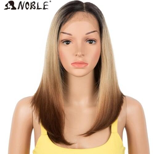 Noble Synthetic Lace Front Wig 16 Inch 13X7 Lace Wig Bob Wig Cabelo Lace Ombre Blonde Wig For Black Women Lace Front Wig