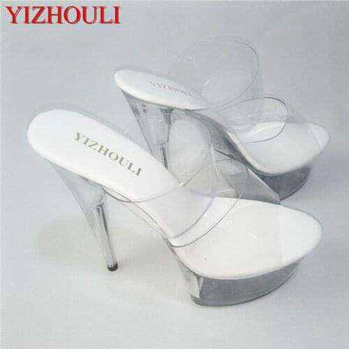 15 cm high-heeled sandals wedding reception Crystal female club super high heels Europe and the United States Summer slippers