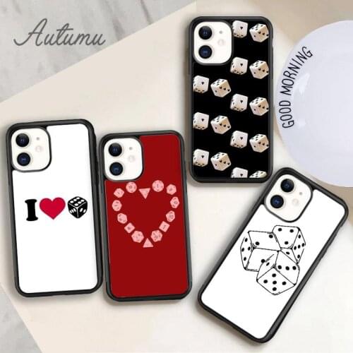 Dice heart Phone Case for iPhone 11 12 Pro Max mini X XR XS SE 2020 5 6S 7 8 Plus Samsung Galaxy S8 S9 S10 Cover shell