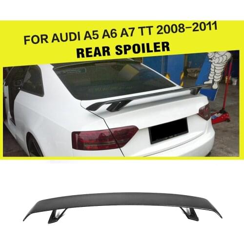 Carbon Fiber / FRP Black Rear Trunk Spoiler Boot Lip Wing for Audi TT 8J TTS A5 A6 A7 All 2008 - 2011 Car styling