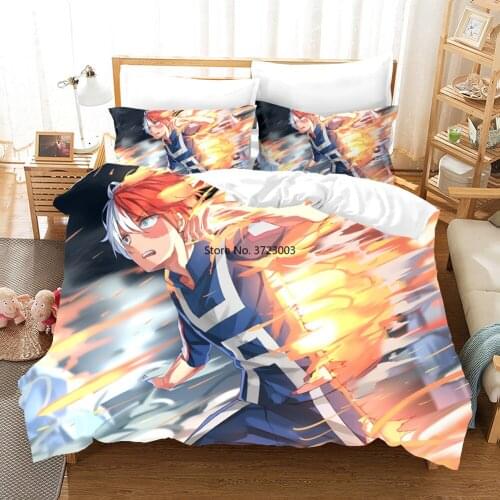 My Hero Academy Digital Printing Home Textile Hot Selling Animation Down Quilts Pillowcases Single Double Queen King Single Size