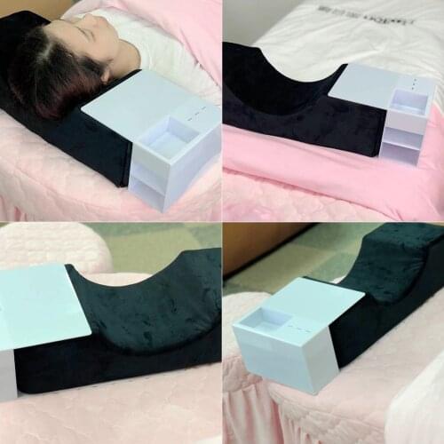 Flannel and PU Beauty Pillows for False Lashes , Eyelash Extension Pillow Shelf, Salon pillow Memory Foam Core for Eyelases Cosm