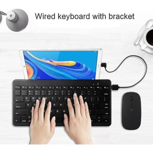 Wried Keyboard For Samsung Galaxy Tab S7 Plus 12.4 A7 10.4" S7 11 inch Tablet PC Ultra Slim Mini Wired Keyboard With Stand Case