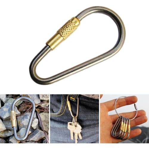 King Carabiner Clip D Shape Screw Gate Titanium Alloy Keychain Buckle for Home