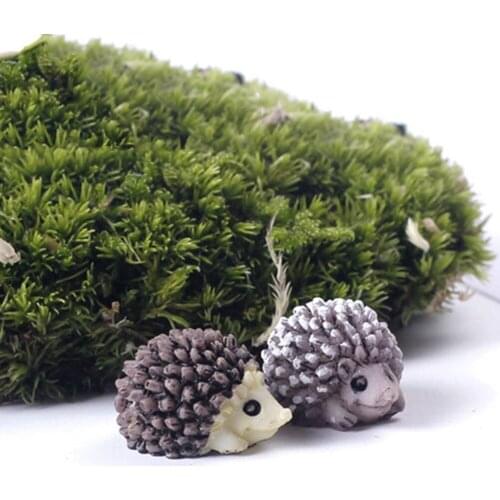 Mini Miniature Animal Small Hedgehog Resin DIY Garden Ornament Micro Landscape Dollhouse Decoration Color Random 6 PCcs
