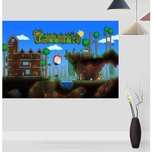 New Arrival HOT Terraria Posters On The Wall Modern Vertical/Horizontal Rectangle Poster Silk Fabric Cloth Wall Art Unframed