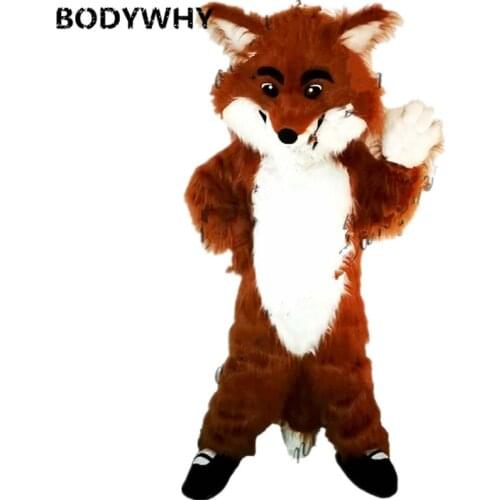New Style Cosplay Dark Brown Adults Husky Long Fur Wolf Mascot Costume Fursuit Animal Cosplay Animal Dress