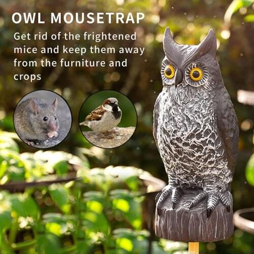 Resin Owl Garden Statue Decoration with Solar LED Light Suitable for Outdoor Courtyard Garden Decoration SCVD889