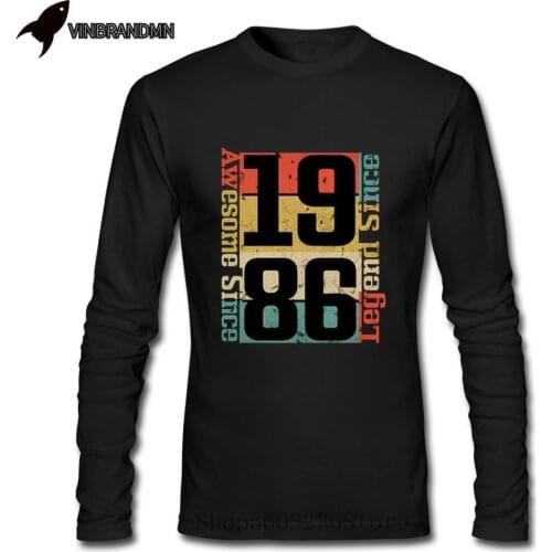 Retro Awesome Since 1986 T shirt 2020 Best 34th Birthday Gift TShirt Funny Birth Gift Idea Edition Breathable Man T-shirt Cheap