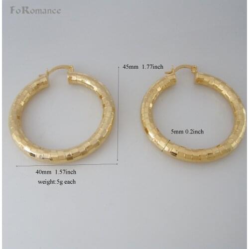 Foromance / SNAKE SKIN PATTERN HOOP YELLOW GOLD GP HUGE BIG HOOP 40MM 1.57" 50MM 2" 60MM 2.36" 70MM 2.76 EARRING