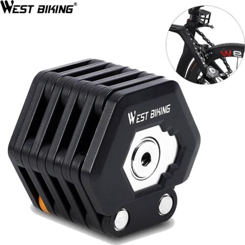 WEST BIKING Foldable Bike Lock Anti-theft Bicycle Locks Road MTB Cycling Lock With Keys Cycling Accessories Safety Locks