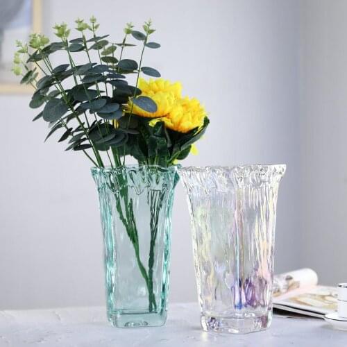 Glass Plant Vase Modern Table Nordic Large Aesthetic Flower Vase Living Room Home Jarrones Decorativos Luxury Home Decor DL60HP