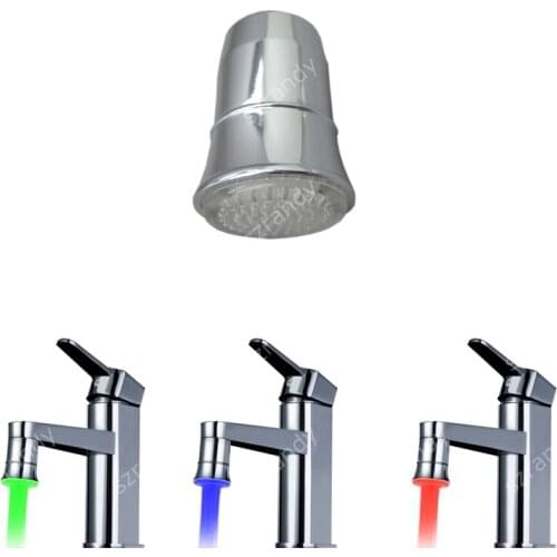 Hotsale 3 color LED Shower Head of RGB Light ,Temperature Control Light Change Self-power Bath Faucet Aerator