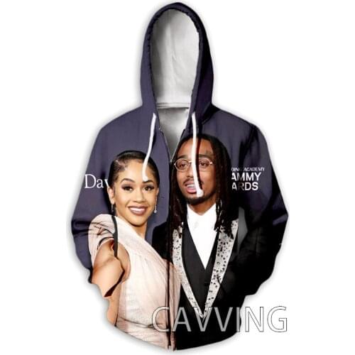 CAVVING 3D Print Saweetie Zipper Hoodies Zip Up Hooded Sweatshirt Harajuku Hoodie Sweatshirt for Men/women