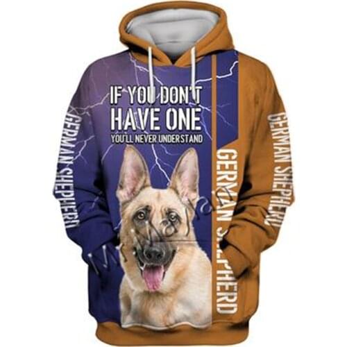 Unisex 3D German Shepherd Graphic Hoodie Harajuku Hoodie Alt Clothing Animal Crossing Streetwear Oversized Hoodie Pullover QW-06