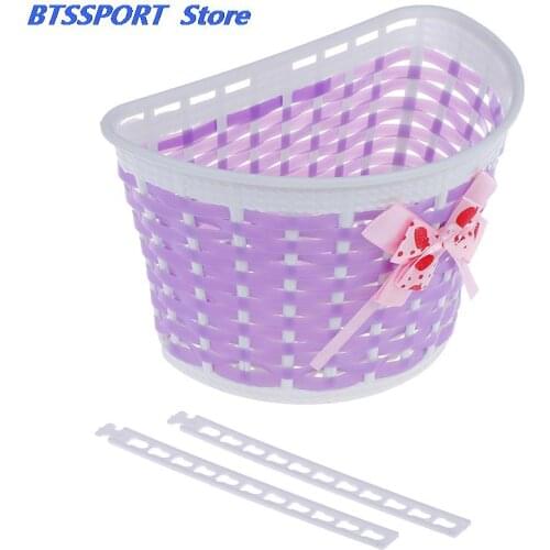 Bicycle Basket Front Bag Rear Hanging Basket Panniers Bike Bowknot Front Basket For Children Girl Gifts Cycling Accessories