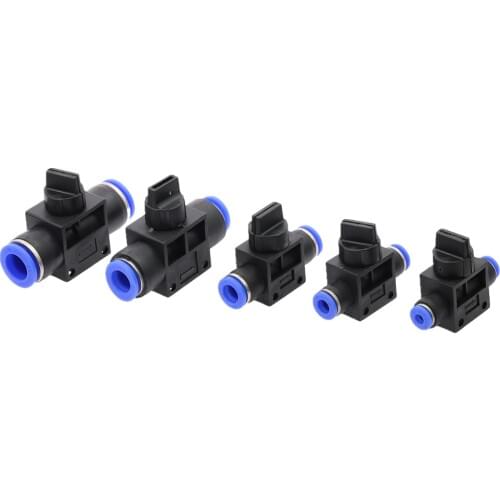 Air Pneumatic Hand Valve 2 Way Quick Fittings Push Connector Tube Hose Plastic 4mm 6mm 8mm 10mm 12mm Flow Limiting Speed Control