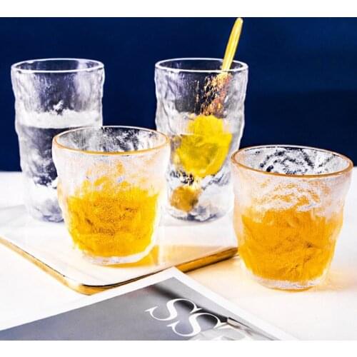 High-quality Glacier Pattern Big Milk Cup Household Party Glass Water Cup Female Ins Summer Beer Cup Tea Coffee Fruit Juice Cup