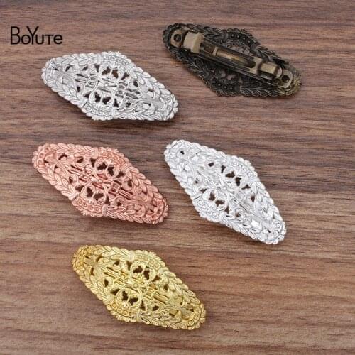 BoYuTe Custom (100 Pieces/Lot) 57*29MM Filigree Hair Clips Vintage Diy Hand Made Hair Accessories for Women
