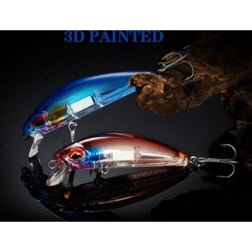 1Pcs 3D Eyes Luminous Minnow Fishing Lures 7CM 10.4G Jig Sinking Wobblers Hard Bait Artificial Crankbait Night Fishing Pesca