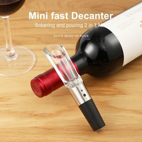 1PC Universal Wine Decanter Bottle Nozzle Air Hole Transparent Party Dinner Wine Separater Bar Tools Mini Wine Pours