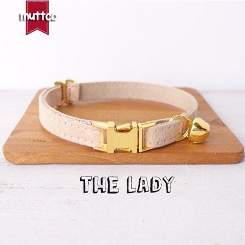10pcs/lot MUTTCO retail with platinum high quality metal buckle collar for cat THE LADY design cat collar 2 sizes UCC027B