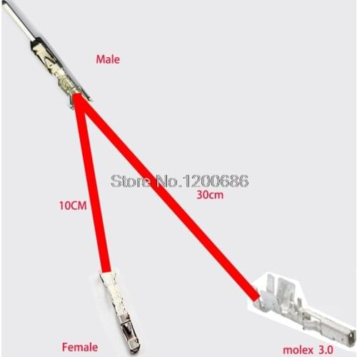 15CM 24AWG Male Female 963715-1 MQS : 5-963715-1 A124362CT-ND customization MSQ extension cable wire harness