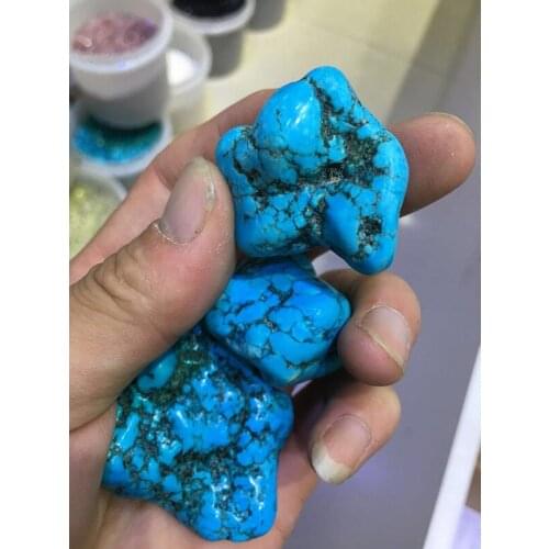 200 grams new fashion irregular 100% natural turquoise gravel, blue turquoise aquarium decoration