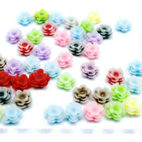 60pcs mix colors 13mm Resin 2-Tone Rose-Type Cabochons random mix colors or you pick