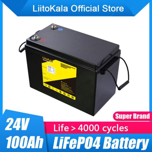 LiitoKala 24V 100Ah 90Ah 80Ah Lifepo4 Battery Power Batteries for 8S 29.2V RV Campers Golf Cart Off-Road Off-grid Solar Wind