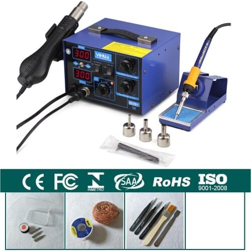 720W Constant Temperature Antistatic Solder Station Soldering Iron + Hot Air Gun Welding Desoldering Repair YIHUA 862D