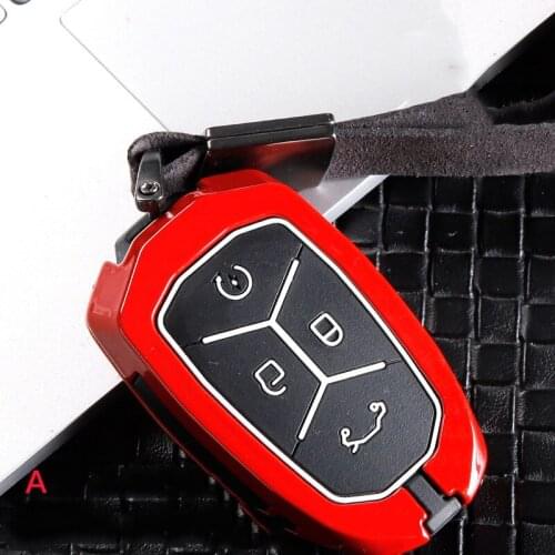 Car Key Cover Case for LYNKCO 01 02 03 For Geely 4 Buttons Ring Keychain Covers Protection Accessories Key Case Shell