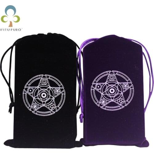 1PC 19*10cm Velvet Pentagram Tarot Card Bag Toy Jewelry Home Mini Drawstring Package High Quality GYH