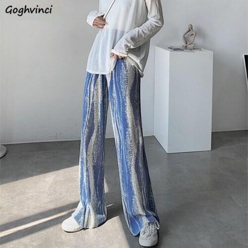 Casual Pants Women Summer Tie Dye Various Colors College All Match Streetwear Ulzzang Cool High Waist Wide Leg Trousers Fashion