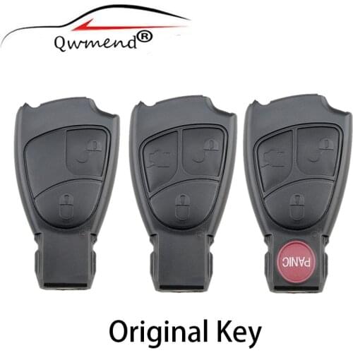 QWMEND Car Remote key Case For Mercedes Benz C E ML S SL SLK CLK AMG 3 Buttons MB Smart Original Key Shell Replacement