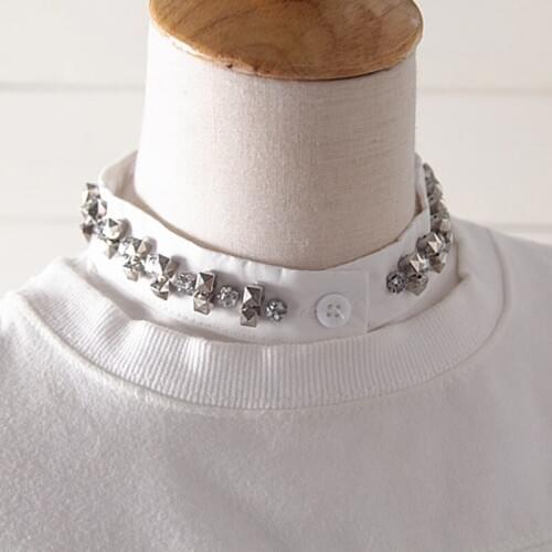 Decoration New Fashion Female Detachable Shirt Collars adult unise Solid White Shirt Fake Collar Women Decorative Collar Women
