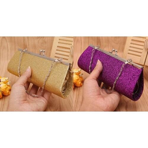 Women Glitter Clutch Purse Evening Party Wedding Banquet Handbag Shoulder Bag