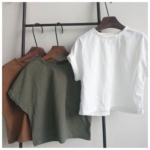 Toddler Boy T-shirts Casual Korean Solid Color Tshirt for Girl Kids Clothing Summer 2020 Child Shirts 2 3 4 5 6 Years Kids Tees