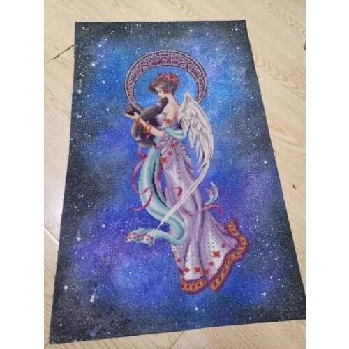 Artistic hand-dyed hand-painted cross-stitch cloth with beaded metal thread cross-stitch kit MD angel styles cross stitch kit