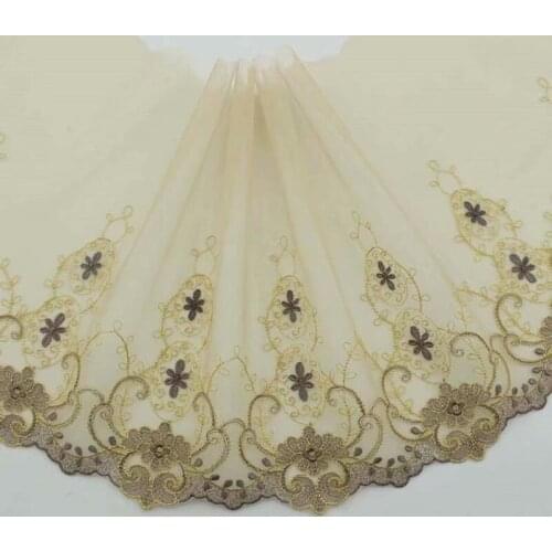 10Meters Embroidered Mesh Tulle Lace Trim Doll Dress Bra Underwear Costume DIY Craft Supplies 21cm for Sewing Accessories