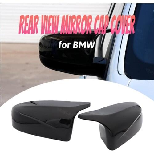 M Style Black 2pcs Rearview Mirror Cover Caps Replacement Side Mirror Covers for BMW X5 E70 X6 E71 2008 2009 2010 2011 2012 2013
