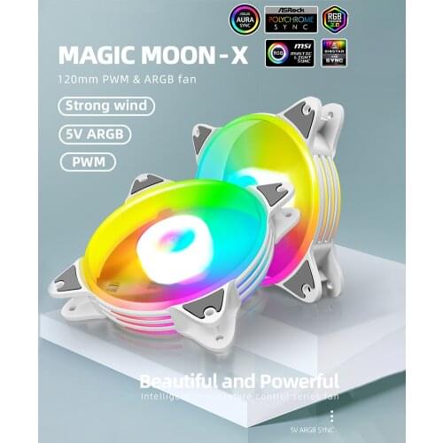 120mm Case Fan Cooler 12V 4Pin PWM PC Computer Cooling Fan Addressable 5V ARGB CPU Radiator Desktop Chassis Heatsink